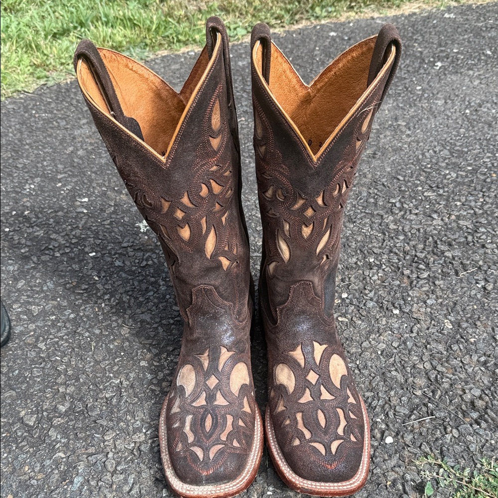 Lucchese Brown Cowboy Boots (Men) - Picture 3 of 7